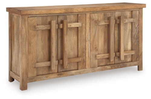 Accent Cabinet with Oversized Wooden Pulls