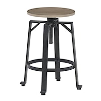 Industrial Adjustable Counter Height Stool with Swivel Seat
