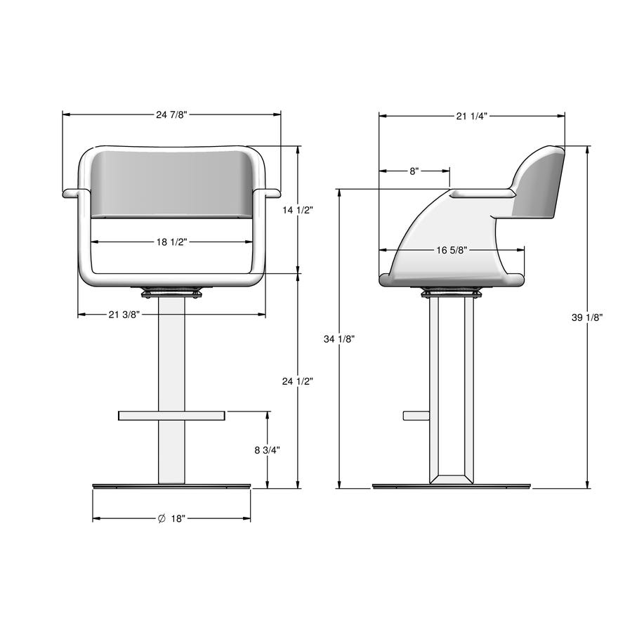 Amisco Positano Upholstered Counter Height Swivel Stool