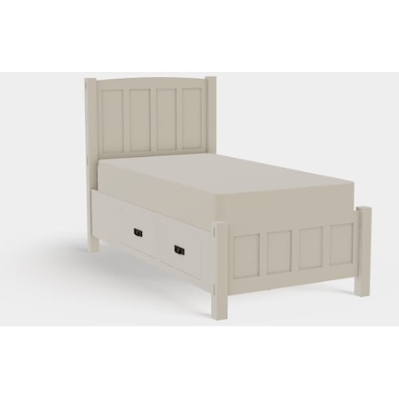 American Craftsman Twin XL Panel Bed with Left Drawerside Storage