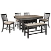 Signature Design by Ashley Tyler Creek 6-Piece Counter Table Set with Bench