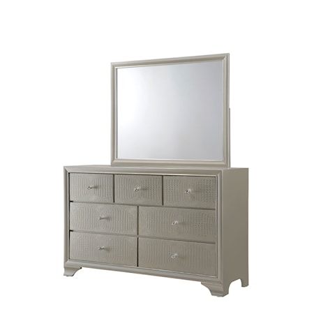 Dresser and Mirror Set