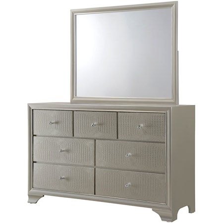 Glam Dresser and Mirror Set