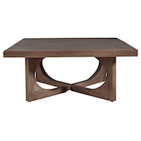 Contemporary Sculptural Wooden Square Top Coffee Table