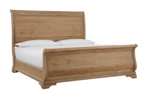 Traditional Queen Sleigh Bed with USB Ports