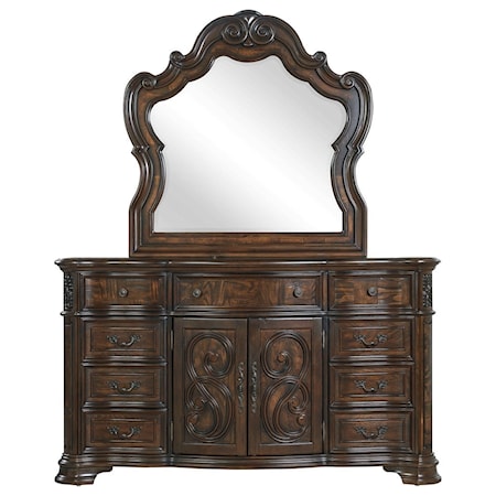 Dresser and Mirror Set