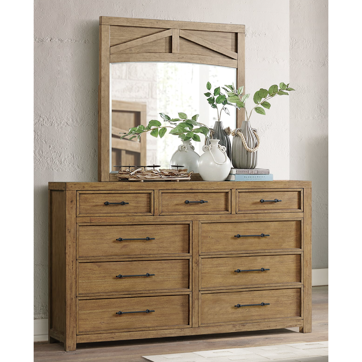Riverside Furniture Bozeman Dresser & Mirror Set
