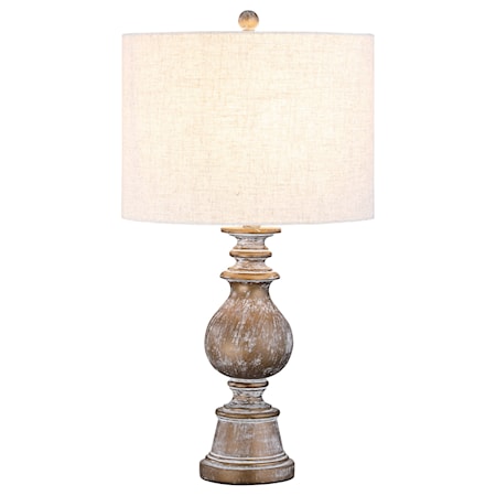 Brie 28-inch Drum Shade Urn Table Lamp