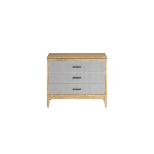 Contemporary 3-Drawer Bedside Chest with Fabric Drawer Fronts
