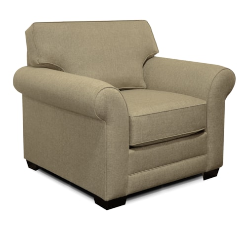 Casual Arm Chair with Flared Rolled Arms