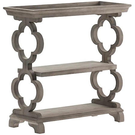 Chelsea Tray Top Grey Quatrefoil Console Tab