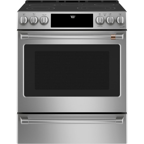 Café™ 30" Slide-In Front Control Radiant and Convection Range Stainless Steel