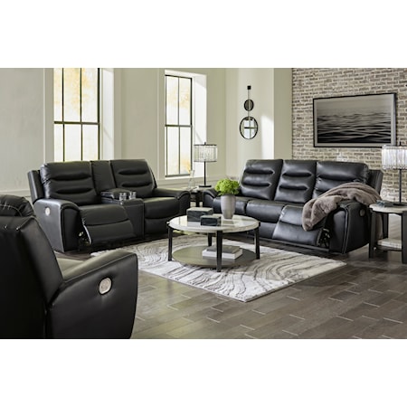 Power Reclining Loveseat with Console