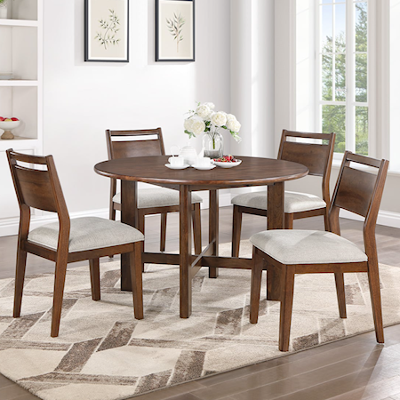 5-Piece Dining Set with Round Table