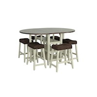 Transitional 7-Piece Counter-Height Dining Set