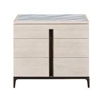 Contemporary 3-Drawer Nightstand with USB Ports