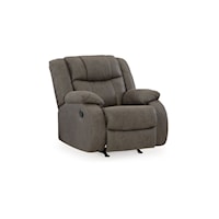 Contemporary Rocker Recliner with Pillow Armrests