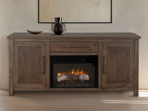 Transitional Electric Fireplace Console with Remote Control