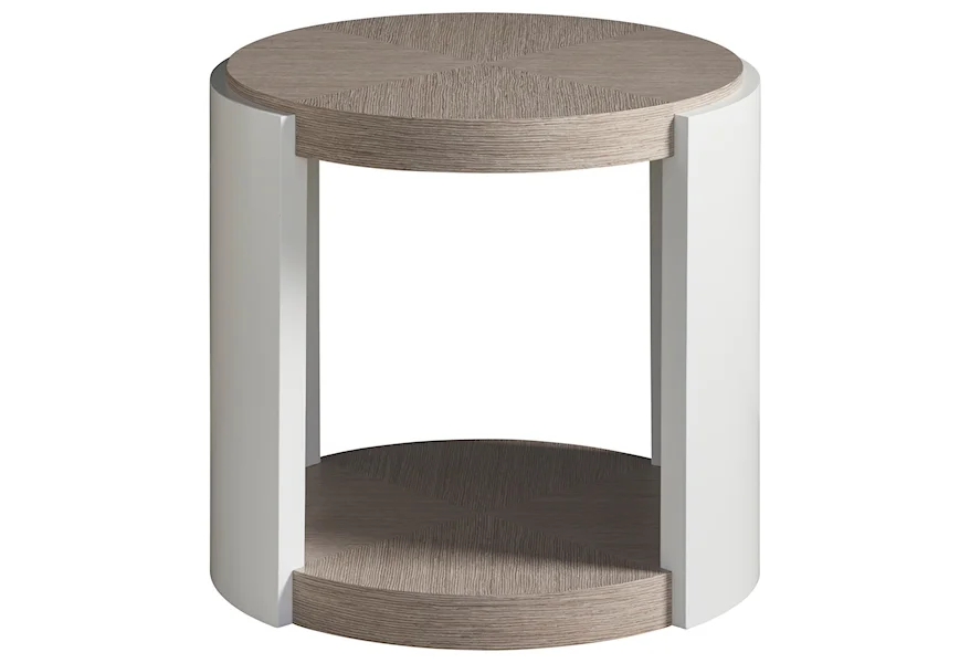 Modern Round End Table by Universal at Powell's Furniture and Mattress
