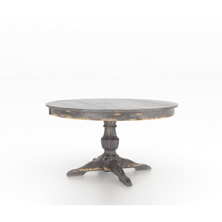 Farmhouse Customizable 54" Round Wood Solid Top Table