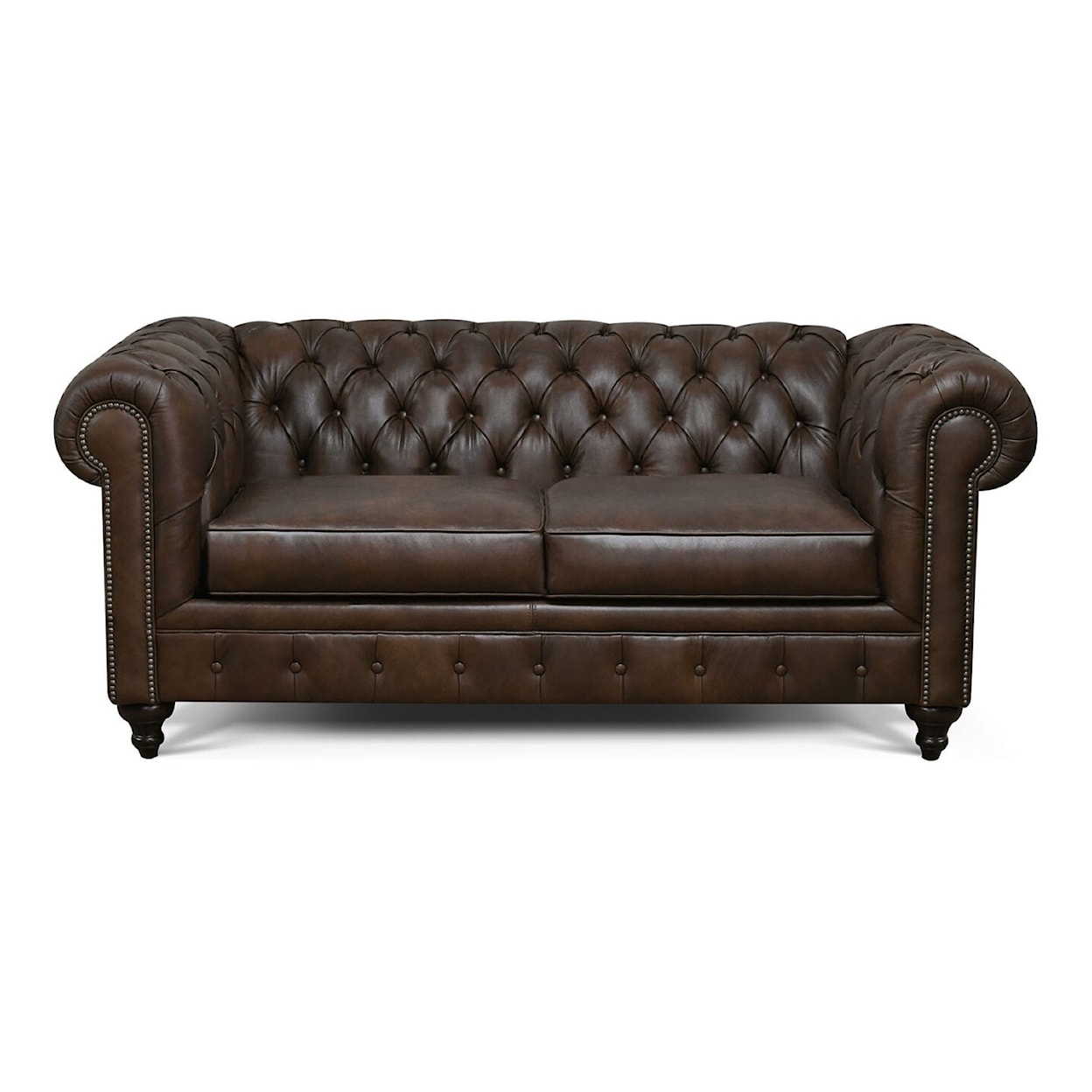 Dimensions 2R00/AL Series Chesterfield Loveseat with Nailheads