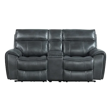 Contemporary Console Loveseat with USB Ports and Cupholders