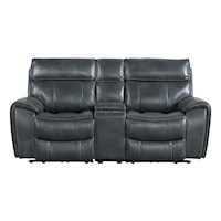 Contemporary Console Loveseat with USB Ports and Cupholders