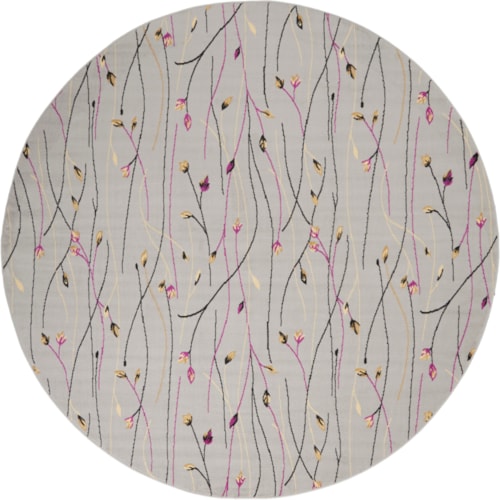 8'  Grey Round Rug