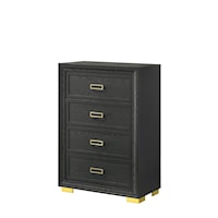 Contemporary Glam 4-Drawer Bedroom Chest