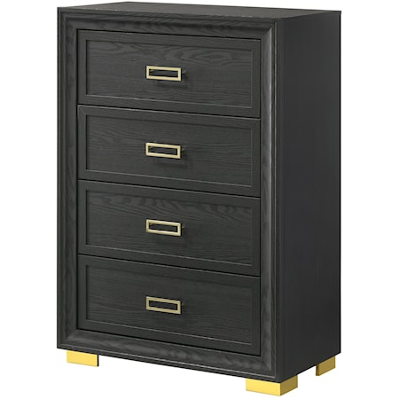 Contemporary Glam 4-Drawer Bedroom Chest