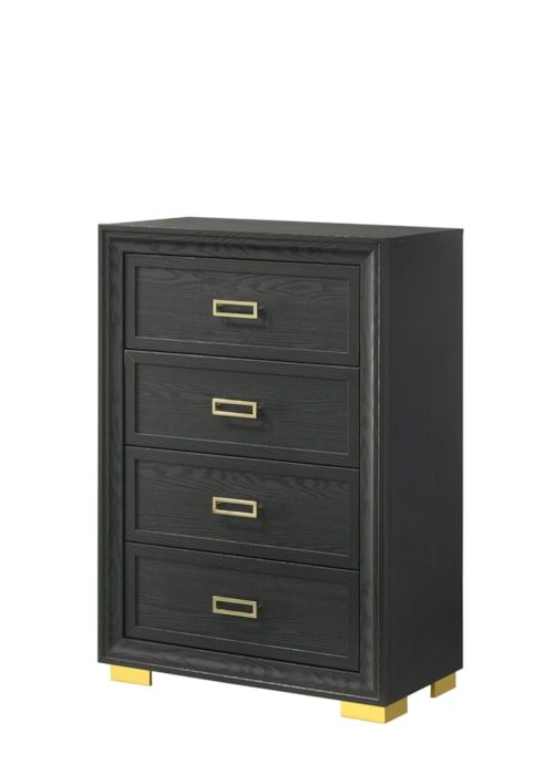 Contemporary Glam 4-Drawer Bedroom Chest