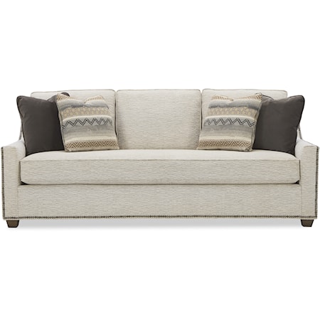 Transitional Bench Sofa with Nailheads