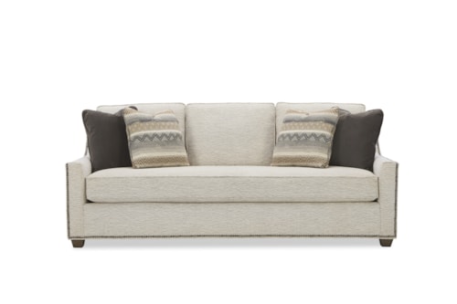 Transitional Bench Sofa with Nailheads