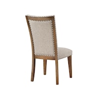 Rustic Upholstered Dining Side Chair with Button-Tufting