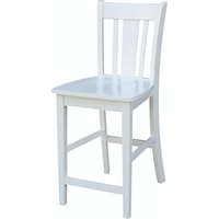 Transitional San Remo Counter Stool in Pure White