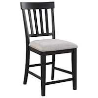 Farmhouse Counter Height Side Chair with Upholstered Seat