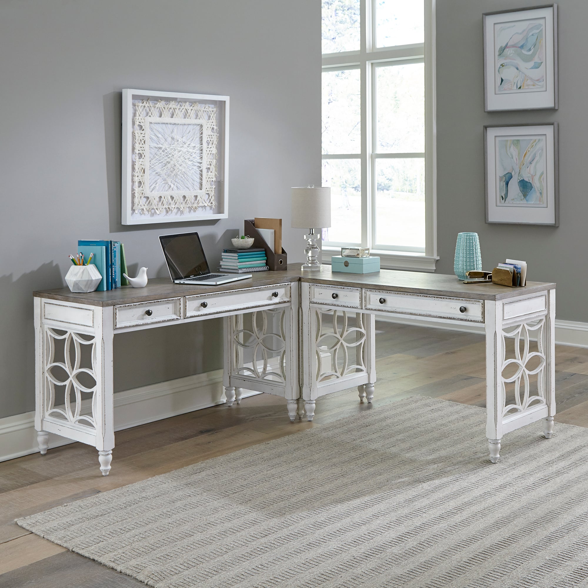 Farmhouse l deals shaped desk