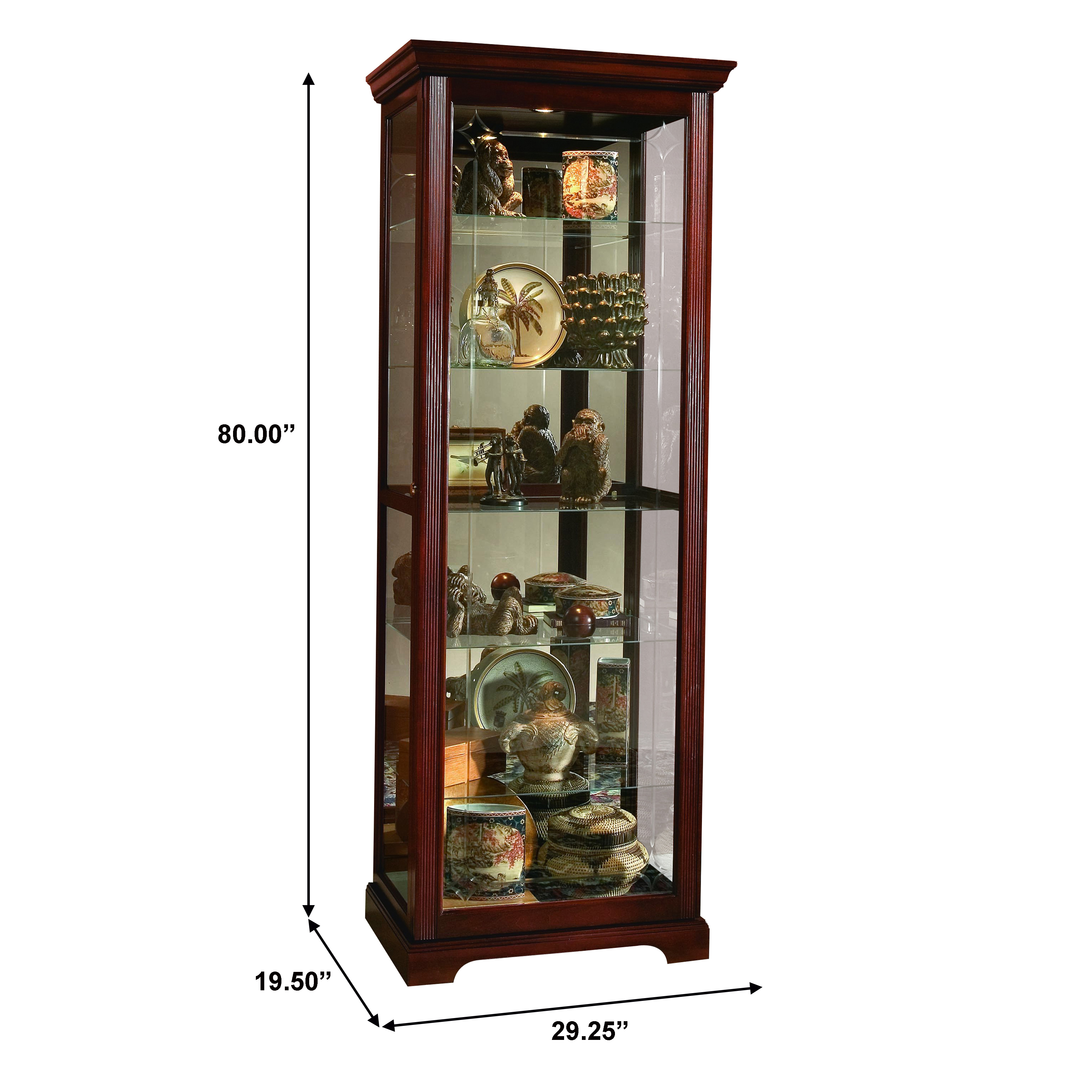 Pulaski Furniture Curios Curio Cabinet with Mirror Back