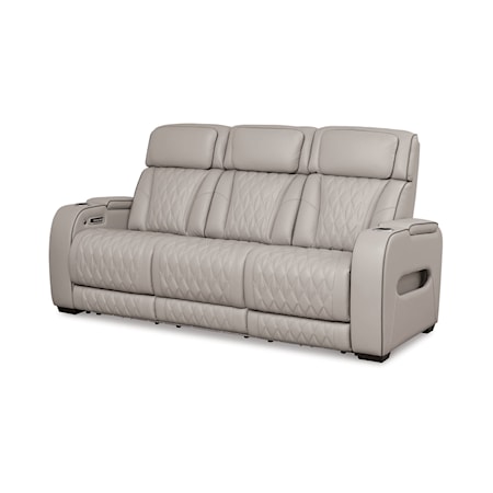 Power Reclining Sofa with Adj Headrest