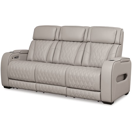 Power Reclining Sofa with Adj Headrest