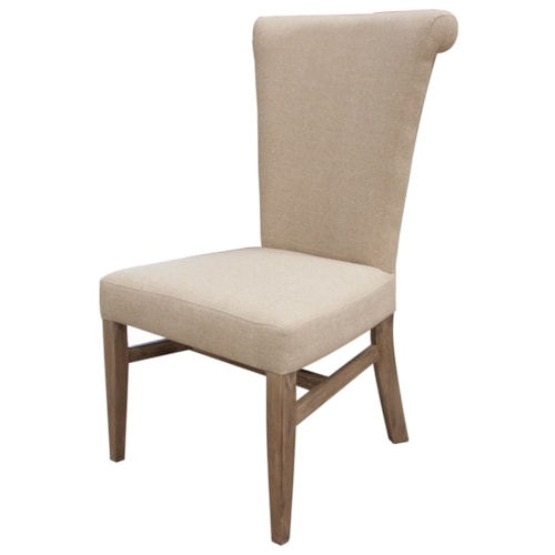 Cottage Upholstered Side Chair with Handle on Back Rest