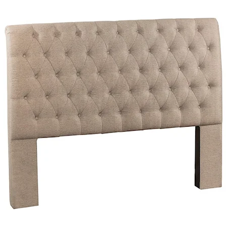 Transitional Queen Upholstered Headboard with Tufting