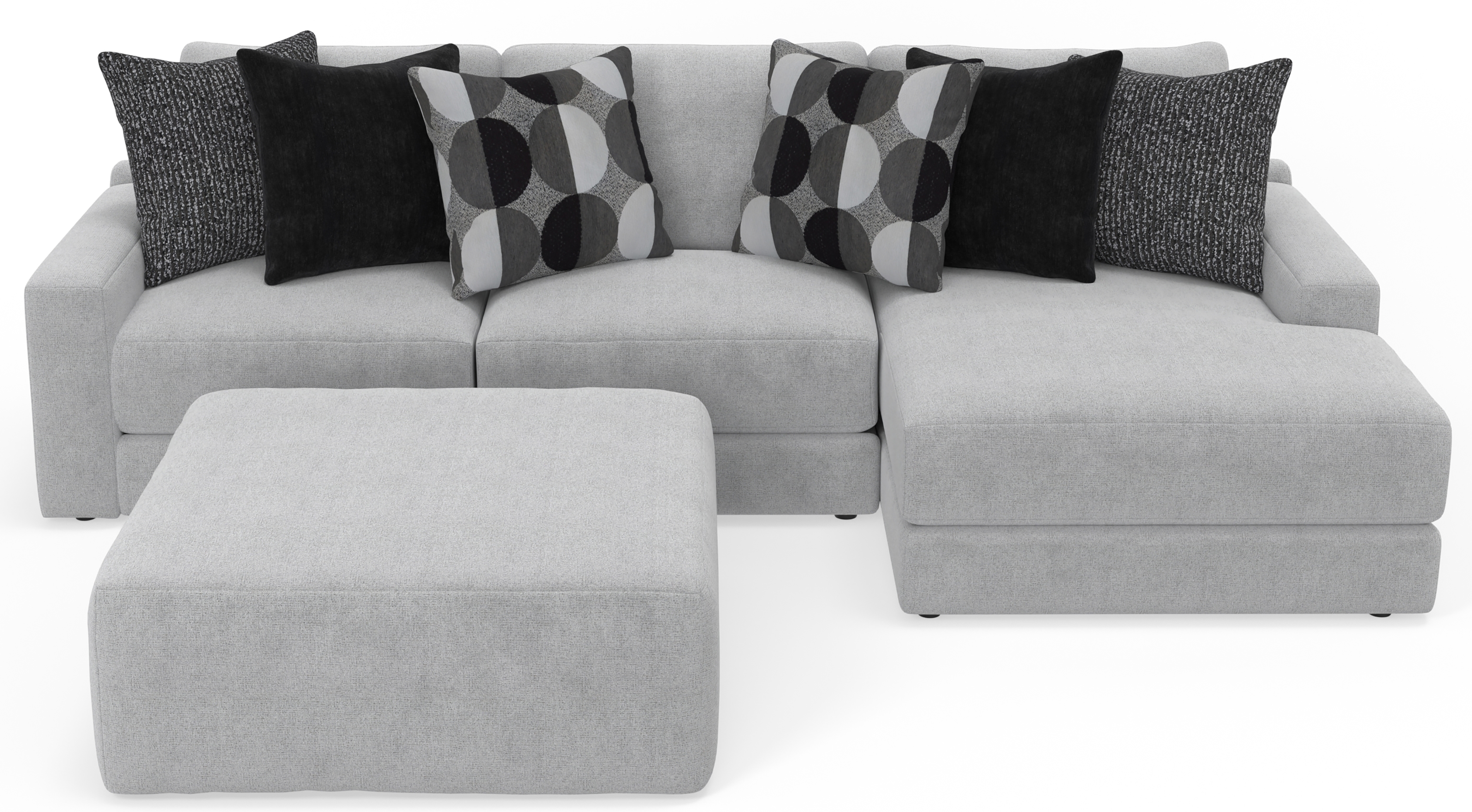 Jackson Furniture Arlo 3-Piece Sectional Sofa with Cocktail Ottoman