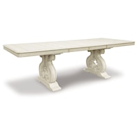 Traditional Dining Extension Table with Double Pedestal