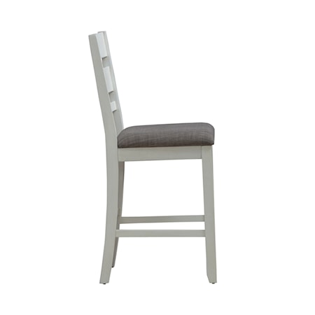 Slat Back Upholstered Counter Chair