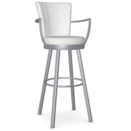 Upholstered Spectator Height Swivel Stool