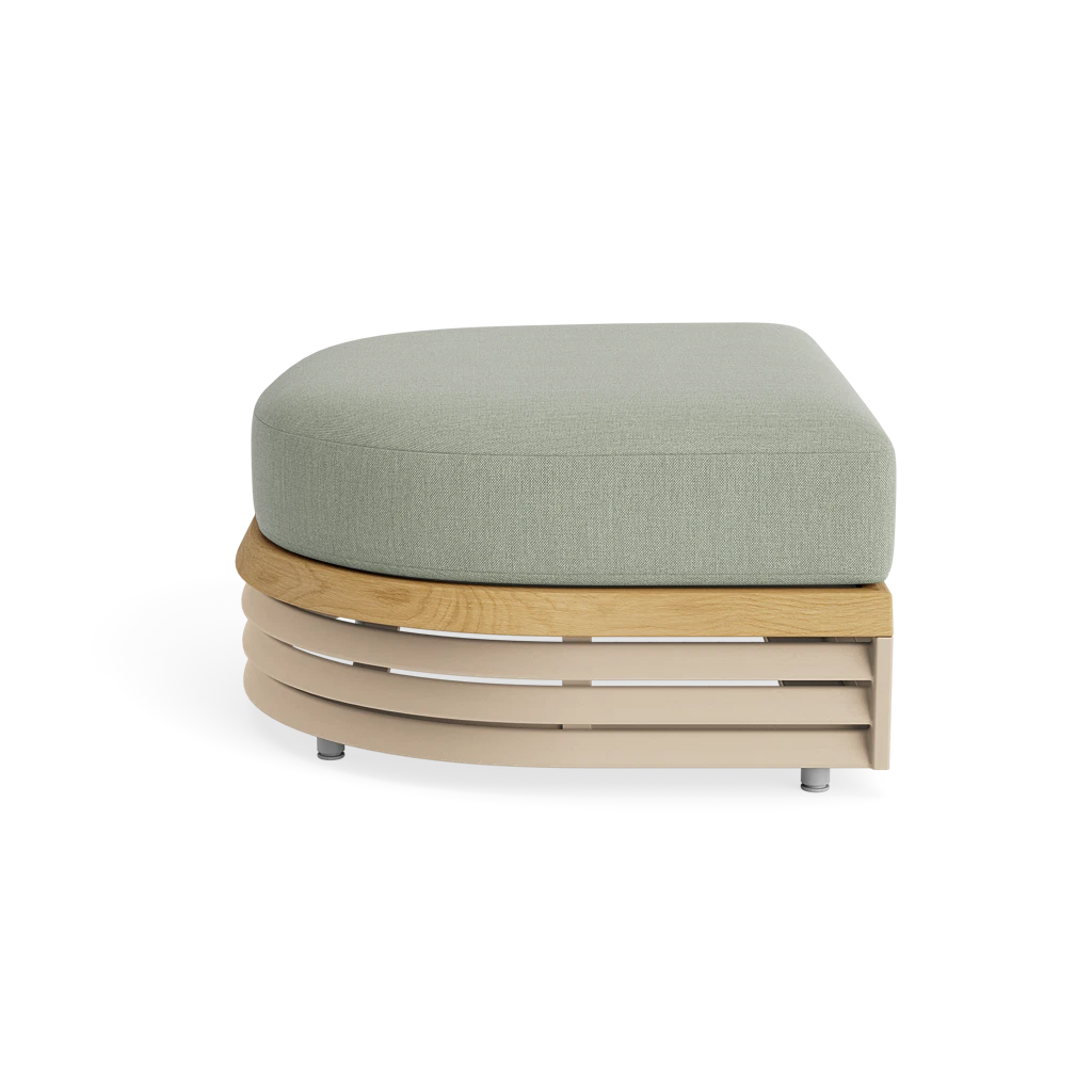 Slatted Demilune Ottoman