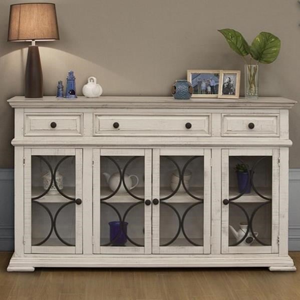 International Furniture Direct Bonanza Ivory 4-Door Sideboard