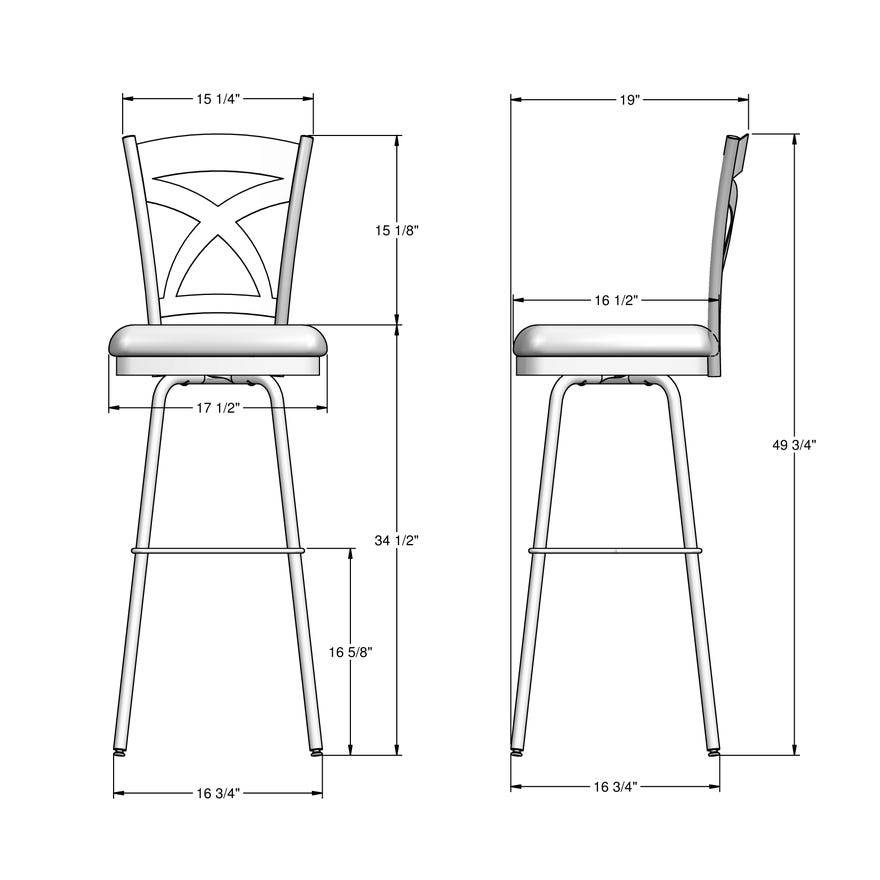 Amisco Marcus Upholstered Spectator Height Swivel Stool