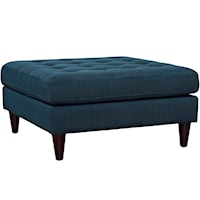 Empress Contemporary Upholstered Large Tufted Ottoman - Azul